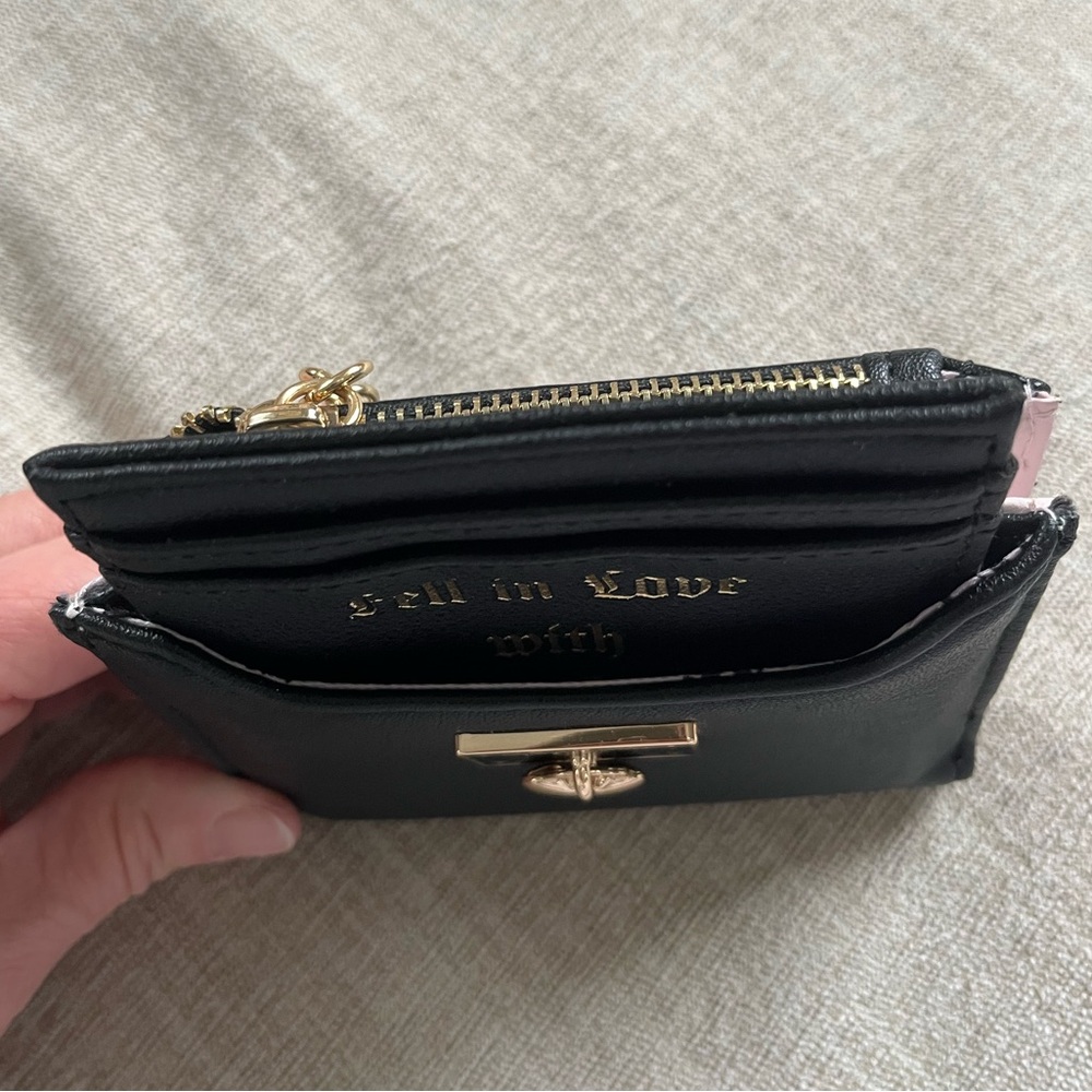 NWOT Juicy Couture Black Small Wallet with Heart Charm. - Picture 5 of 12